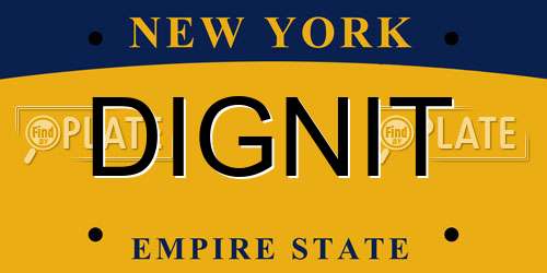 DIGNIT New York License Plate