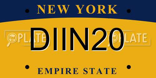 DIIN20 New York License Plate