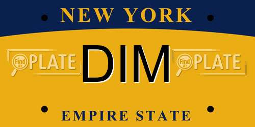 DIM New York License Plate