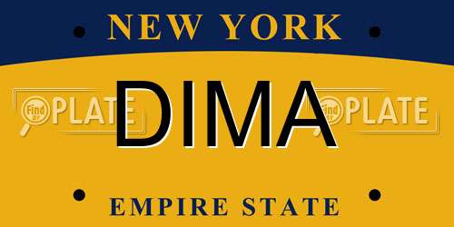 DIMA New York License Plate