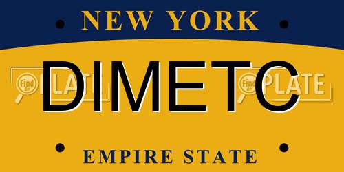 DIMETC New York License Plate
