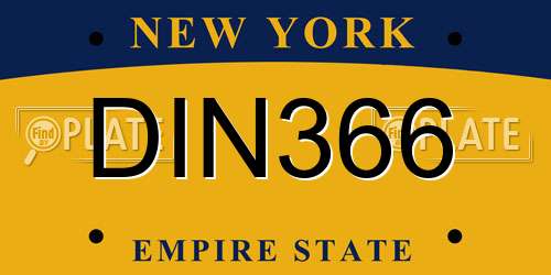DIN366 New York License Plate