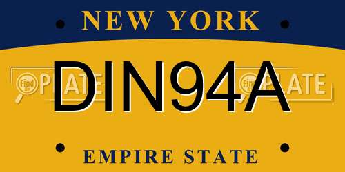 DIN94A New York License Plate