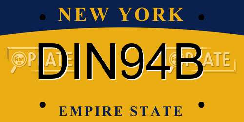 DIN94B New York License Plate