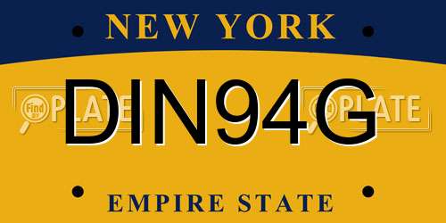 DIN94G New York License Plate