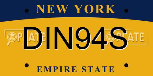 DIN94S New York License Plate