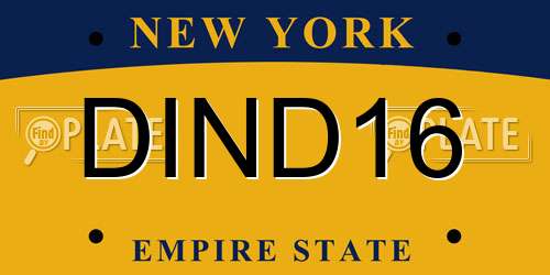 DIND16 New York License Plate