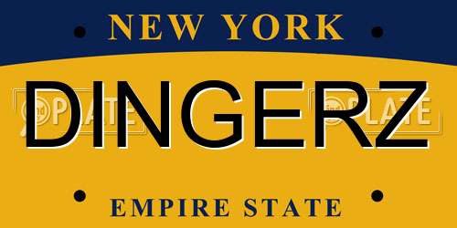 DINGERZ New York License Plate