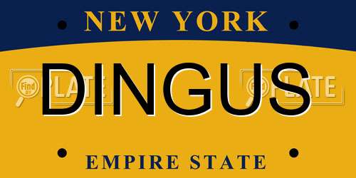 DINGUS New York License Plate