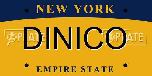 DINICO New York License Plate