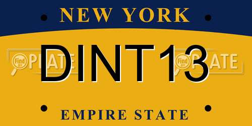 DINT13 New York License Plate