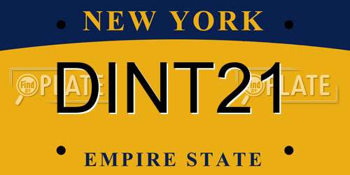 DINT21 New York License Plate