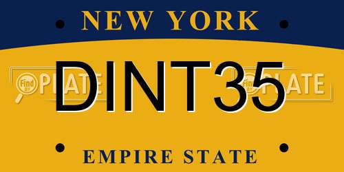 DINT35 New York License Plate