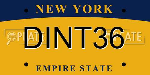 DINT36 New York License Plate