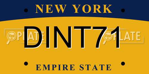 DINT71 New York License Plate