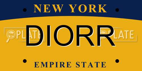 DIORR New York License Plate