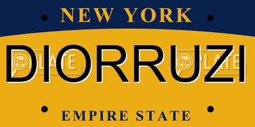 DIORRUZI New York License Plate