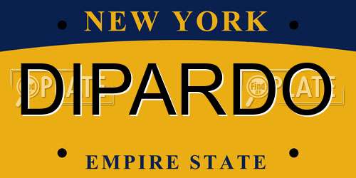 DIPARDO New York License Plate