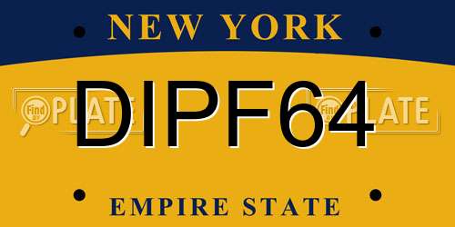 DIPF64 New York License Plate