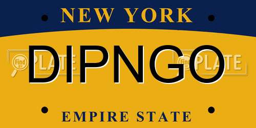 DIPNGO New York License Plate