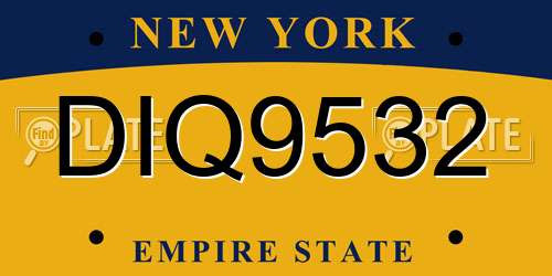 DIQ9532 New York License Plate