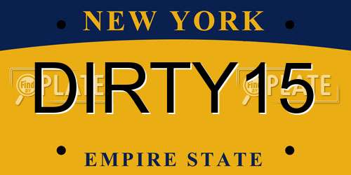 DIRTY15 New York License Plate