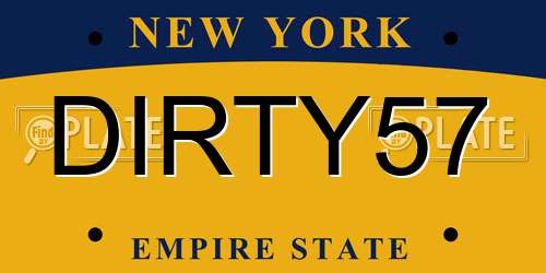 DIRTY57 New York License Plate