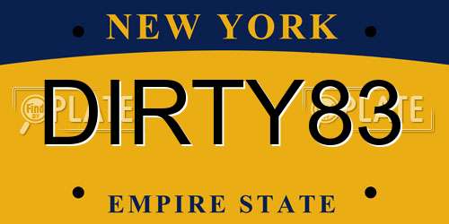 DIRTY83 New York License Plate