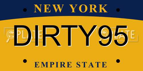 DIRTY95 New York License Plate