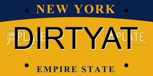 DIRTYAT New York License Plate