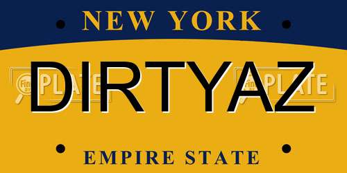 DIRTYAZ New York License Plate