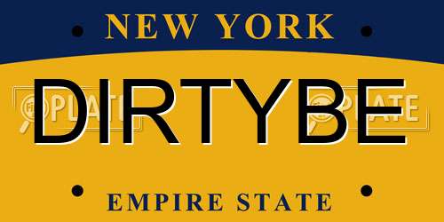 DIRTYBE New York License Plate