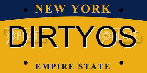 DIRTYOS New York License Plate