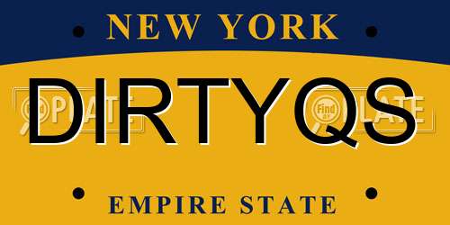 DIRTYQS New York License Plate