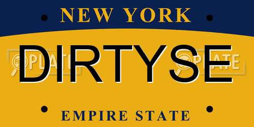 DIRTYSE New York License Plate