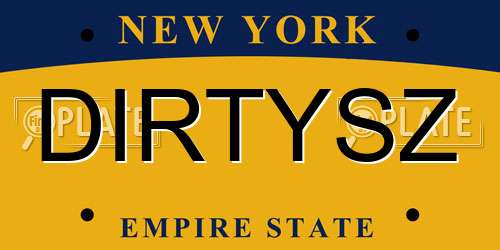 DIRTYSZ New York License Plate
