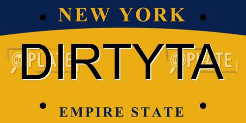 DIRTYTA New York License Plate
