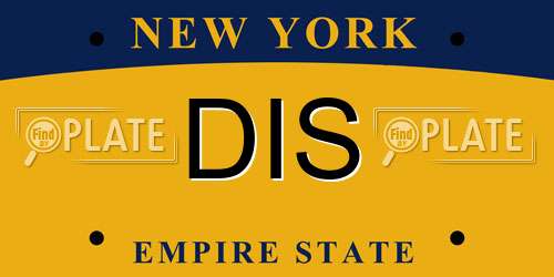 DIS New York License Plate
