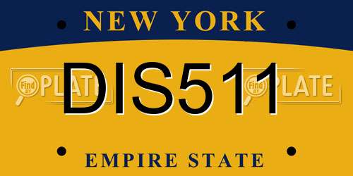 DIS511 New York License Plate