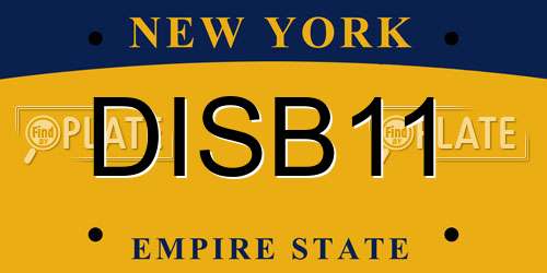 DISB11 New York License Plate