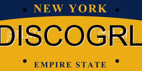 DISCOGRL New York License Plate