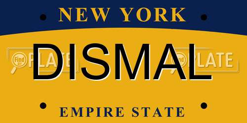 DISMAL New York License Plate