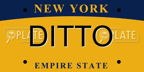 DITTO New York License Plate