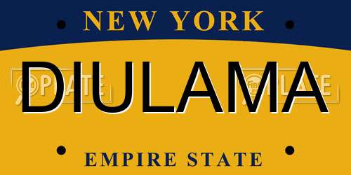DIULAMA New York License Plate