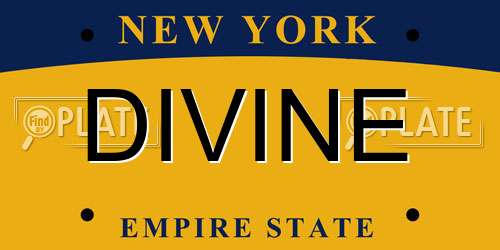 DIVINE New York License Plate