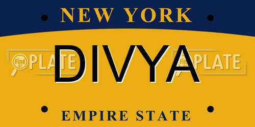 DIVYA New York License Plate