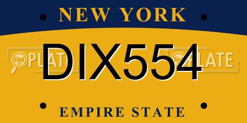 DIX554 New York License Plate