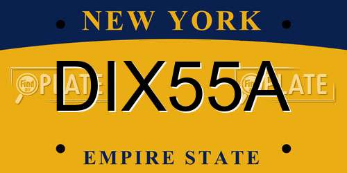 DIX55A New York License Plate