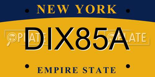 DIX85A New York License Plate