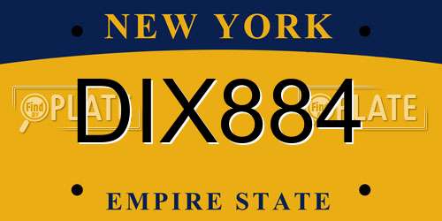 DIX884 New York License Plate